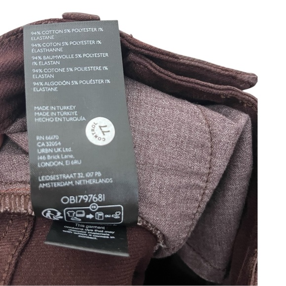 Anthropologie NWT Pilcro Madi Skirt Size 4 Oxblood Front Slit Midi Denim Style - Picture 10 of 14